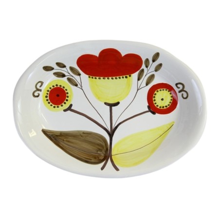 Oval plate Eolie De Simone sicilian handmade pottery Oval plate Eolie De Simone sicilian handmade pottery